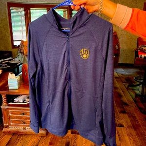 Tommy Bahama Milwaukee Brewers zip up sweater jacket